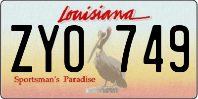 LA license plate ZYO749