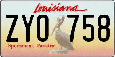 LA license plate ZYO758