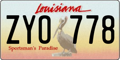 LA license plate ZYO778