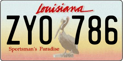 LA license plate ZYO786