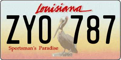 LA license plate ZYO787