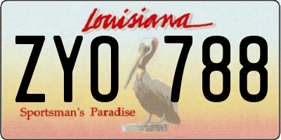 LA license plate ZYO788