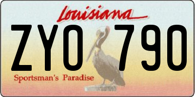 LA license plate ZYO790