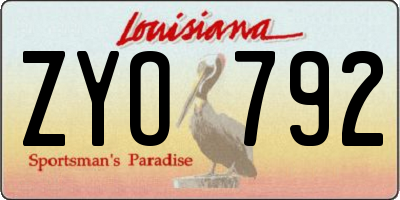 LA license plate ZYO792