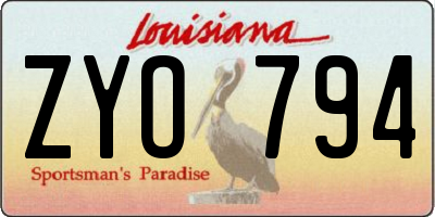 LA license plate ZYO794