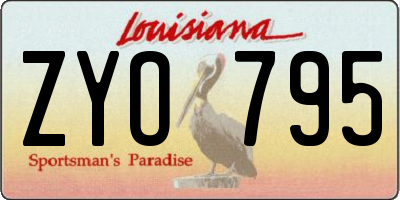LA license plate ZYO795