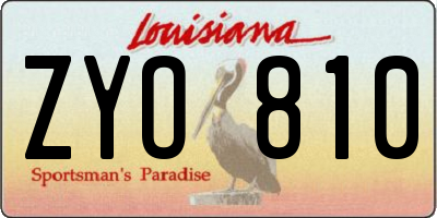 LA license plate ZYO810