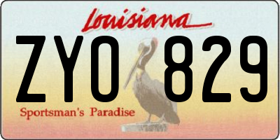 LA license plate ZYO829