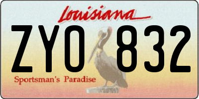 LA license plate ZYO832