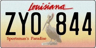LA license plate ZYO844