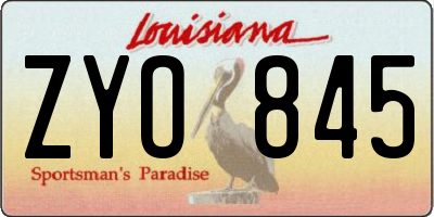 LA license plate ZYO845