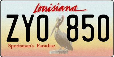 LA license plate ZYO850