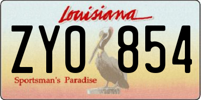 LA license plate ZYO854