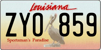 LA license plate ZYO859