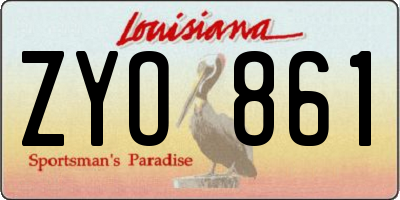 LA license plate ZYO861