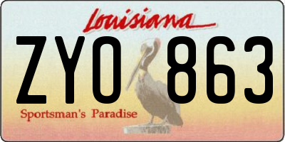 LA license plate ZYO863