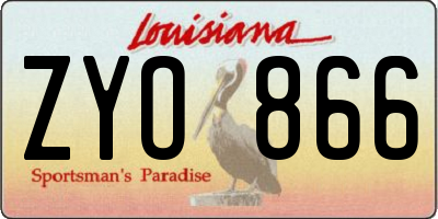 LA license plate ZYO866