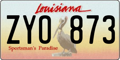 LA license plate ZYO873