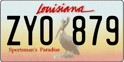 LA license plate ZYO879