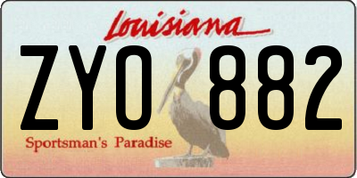 LA license plate ZYO882