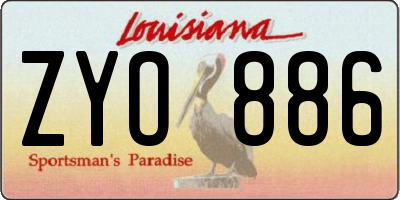 LA license plate ZYO886