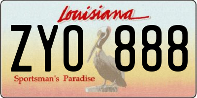LA license plate ZYO888