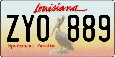 LA license plate ZYO889