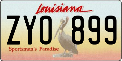 LA license plate ZYO899