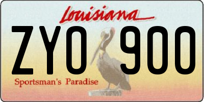 LA license plate ZYO900