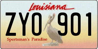 LA license plate ZYO901