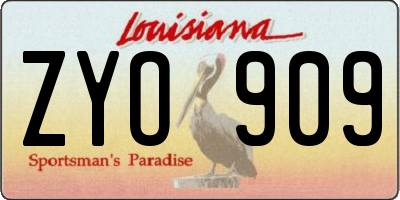 LA license plate ZYO909