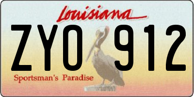 LA license plate ZYO912