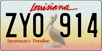 LA license plate ZYO914