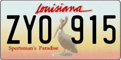 LA license plate ZYO915