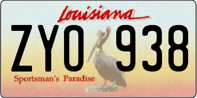 LA license plate ZYO938