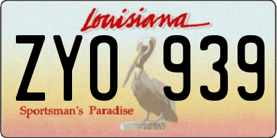 LA license plate ZYO939
