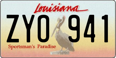 LA license plate ZYO941