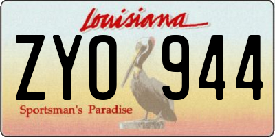 LA license plate ZYO944