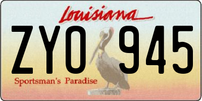 LA license plate ZYO945
