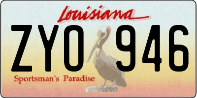 LA license plate ZYO946