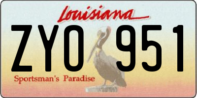 LA license plate ZYO951
