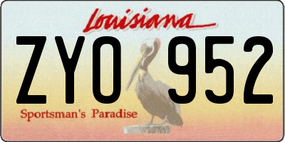 LA license plate ZYO952