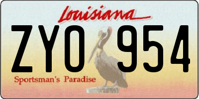 LA license plate ZYO954
