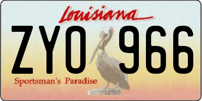 LA license plate ZYO966