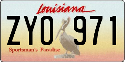 LA license plate ZYO971