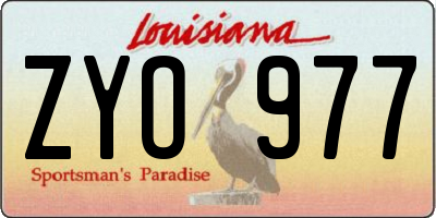 LA license plate ZYO977