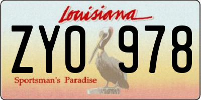 LA license plate ZYO978