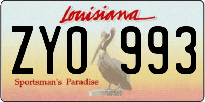 LA license plate ZYO993