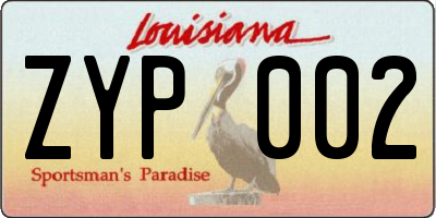 LA license plate ZYP002