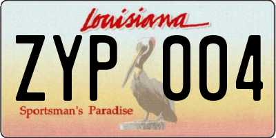 LA license plate ZYP004
